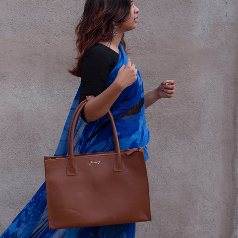 Tan Leather Tote Bag for women by January leathers