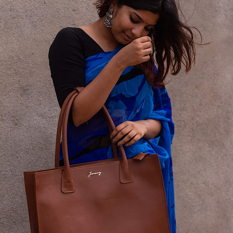 Tan Leather Tote Bag for women by January leathers