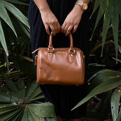 Tan Leather Satchel Bag for Women Online by January Leathers