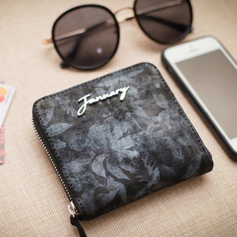Floral Pure Leather Wallet For Women by January Leathers