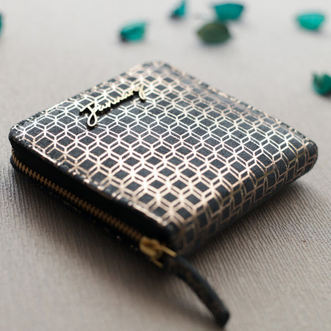 Grey Pure Leather Wallet For Women by January Leathers